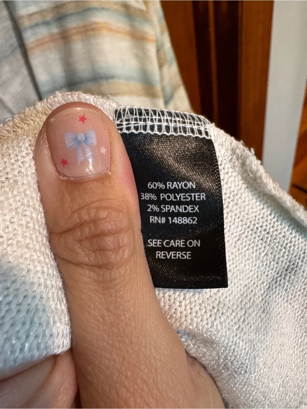 torrid Cream and Light Blue Striped Open Front Cardigan